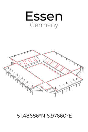 Stadion Poster Essen, Line Art Print