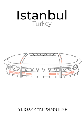 Stadion Poster Istanbul, Line Art Print