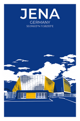 Stadion Illustration Poster Jena - Neues Stadion