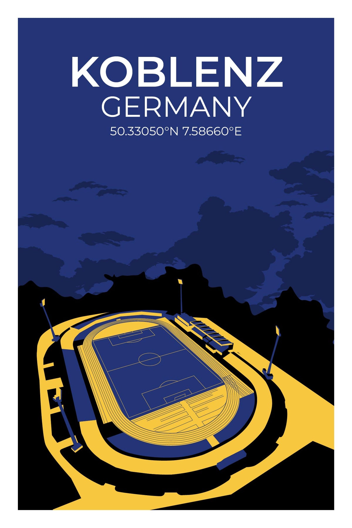 Stadion Illustration Poster Koblenz