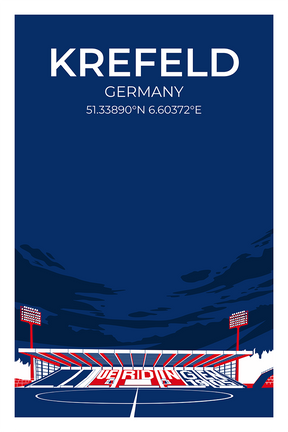 Stadion Illustration Poster Uerdingen