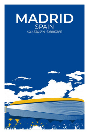 Stadion Illustration Poster Madrid - Neues Stadion