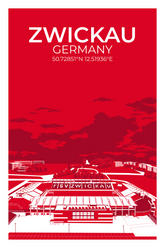 Stadion Illustration Poster Zwickau