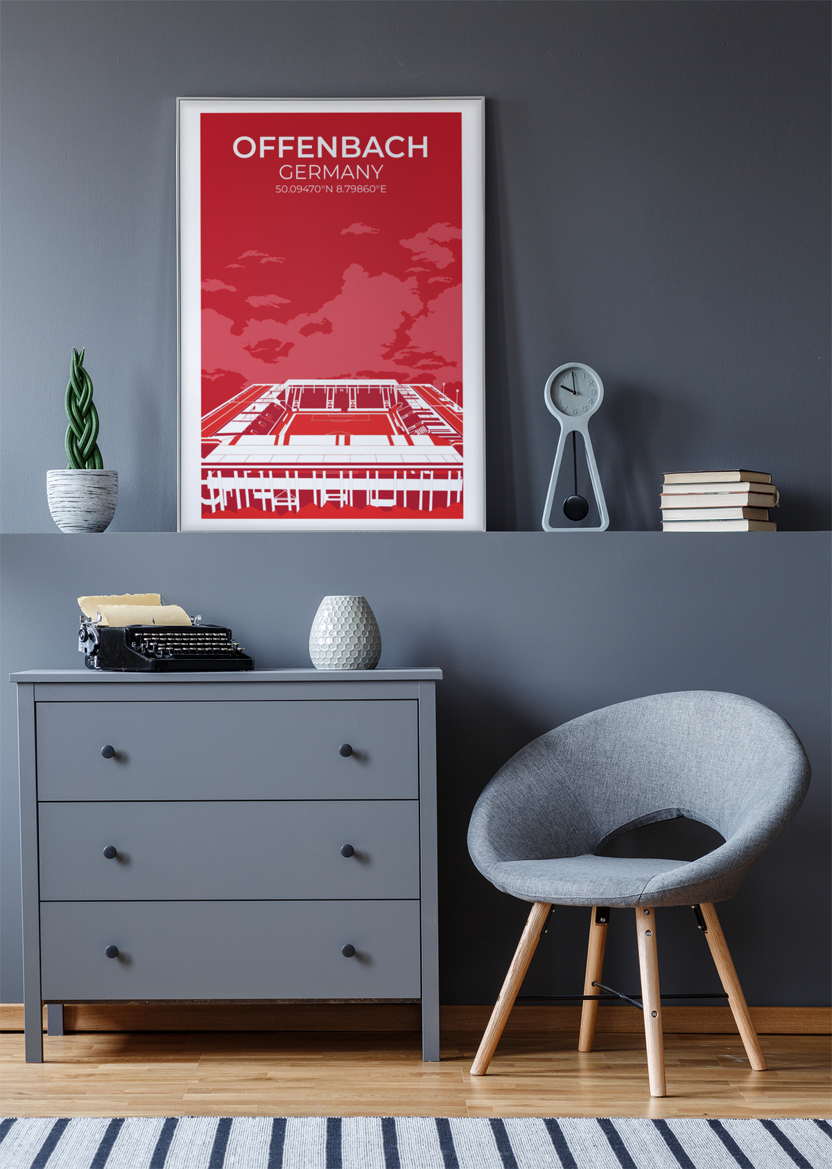 Stadion Illustration Poster Offenbach